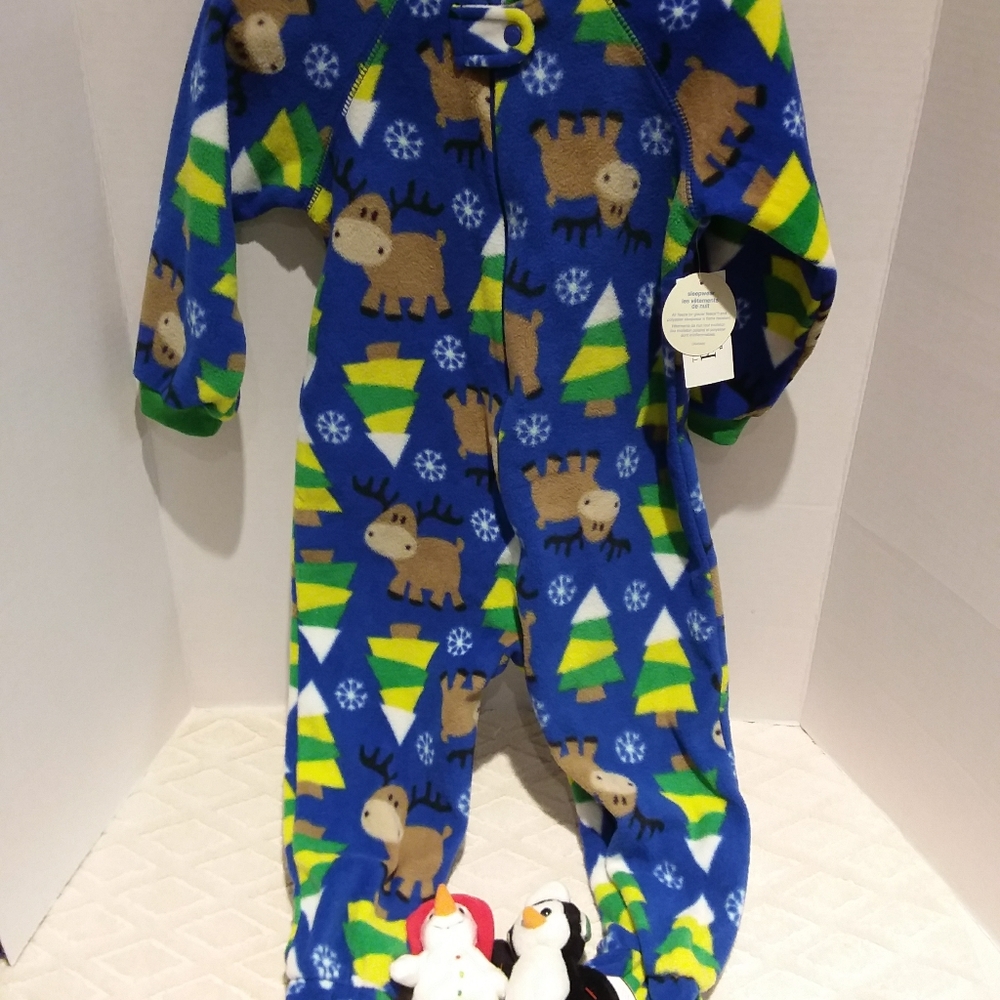 Childrens Place fleece footsie pajamas-NWT - Picture 1 of 4